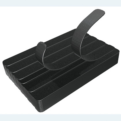 Panduit Tak-Ty Hook & Loop - Stacked Strip Tie Cable Tie; Black; Nylon Loop / Polyethylene Hook; Standard; 7" Length; 1.6" Bundle Diameter; 100 ct.